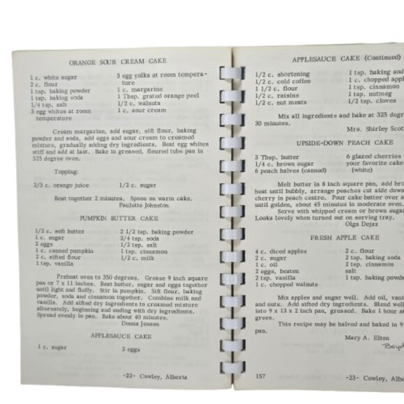 Vintage 1970s Cookbook Foothills United Church Women Cowley Alberta Sharing Best - Picture 10 of 16